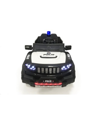 Akar 4×2 Polis İznik 12 Volt Çift Kişilik Uzaktan Kumandalı Akülü Araba Siyah 