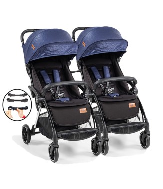 Baby2go Tulipa Cabin Otomatik Katlanan İkiz / Siyah Mavi