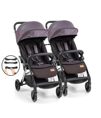 Baby2go Tulipa Cabin Otomatik Katlanan İkiz / Siyah Gri 