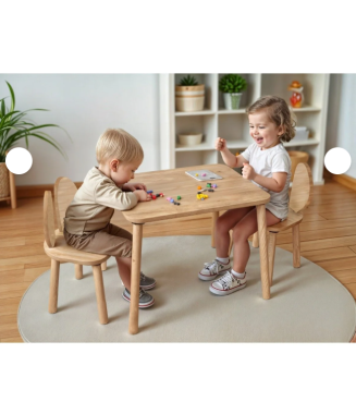 Bee Smart Ahşap Çocuk Aktivite Masası 2 Sandalyeli