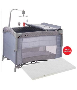 Sunny Baby Oslo Park Gri + Sünger Yatak 70x110 cm