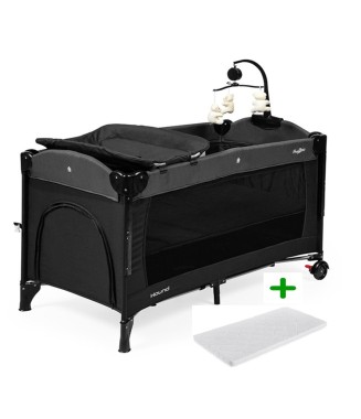 Baby2Go Hound Anne Yanı Oyun Parkı 60x120 cm Siyah + Sünger Yatak