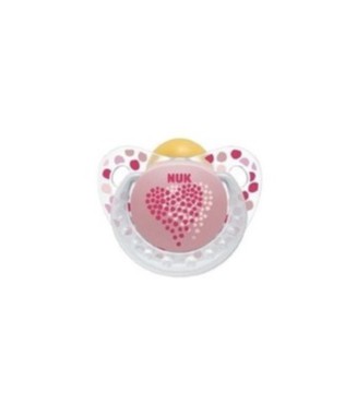 Nuk Trendline Adore Halkalı Ortodontik Kauçuk emzik 6-18 Ay  / pembe