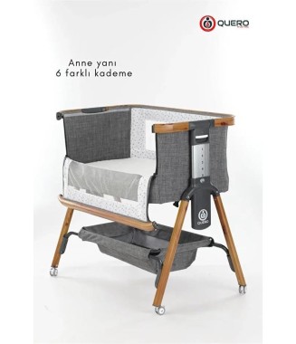 Quero Losa Anne Yanı Katlanır Kademeli Beşik Gri