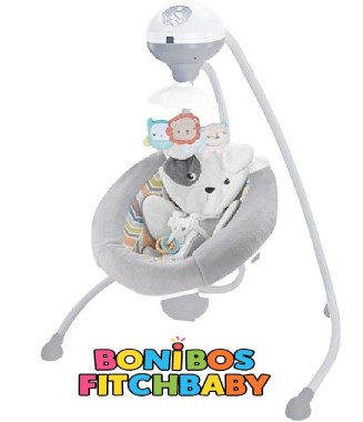 Bonibos Fitch Baby Dönerli Elektrikli Salincak Ana Kucağı / Elephant gray