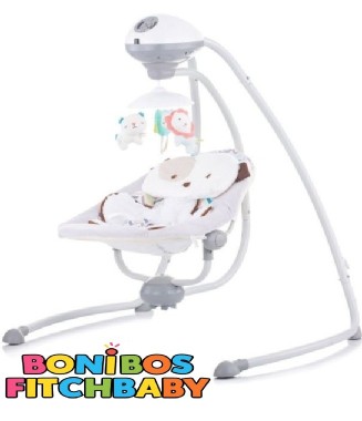 Bonibos Fitch Baby Dönerli Elektrikli Salincak Ana Kucağı / Gray
