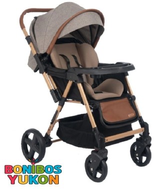 Bonibos Yukon Çift Yönlü Bebek Arabası Gold Kahve