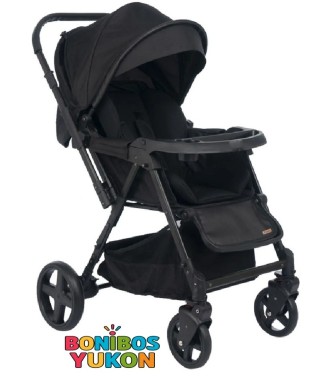 Bonibos Yukon Çift Yönlü Bebek Arabası Full Siyah