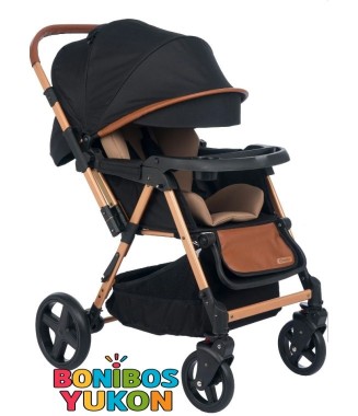 Bonibos Yukon Çift Yönlü Bebek Arabası Gold Siyah