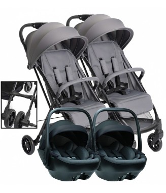 Chicco Urbino i-size Travel İkiz Bebek Arabası / Gri