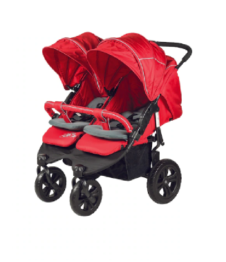 Prego Sunny Baby  Sweety İkiz Bebek Arabası / Kırmızı +Yağmurluk