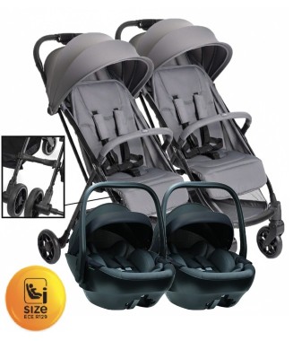 Chicco Urbino i-size Travel İkiz Bebek Arabası / Gri