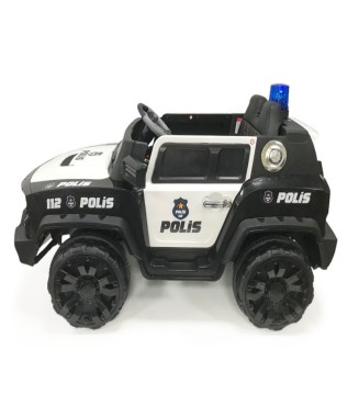 Akar 4×2 Polis İznik 12 Volt Çift Kişilik Uzaktan Kumandalı Akülü Araba Siyah 