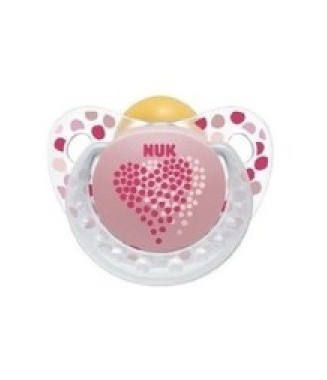 Nuk Trendline Adore Halkalı Ortodontik Kauçuk emzik 6-18 Ay  / pembe