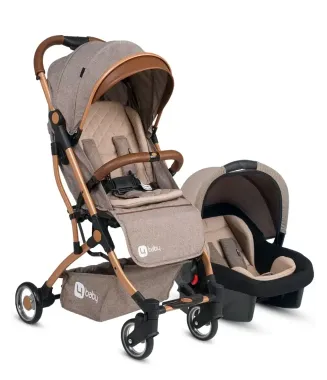 4 Baby Drone Travel Sistem Bebek Arabası Gold Kahverengi