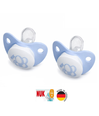 Nuk Ortodontik Silikon Emzik  06- Ay İkili / Mavi