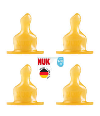  Nuk Klasik Biberon Emziği  Kauçuk - Küçük Delik 4 Adet 6-18 NO:2 S (küçük)