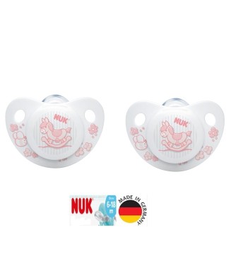  Nuk Baby Ortodontik Rose&Blue Silikon Emzik 6-18 Ay İkili / Pembe