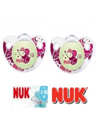 Nuk Night & Day Ortodontik Silikon Emzik  6-18 Ay İkili / Pembe