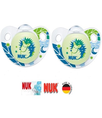 Nuk Night & Day Ortodontik Silikon Emzik  6-18 Ay İkili / Mavi