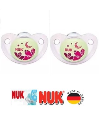 Nuk Night & Day Ortodontik Silikon Emzik  6-18 Ay İkili / Mor