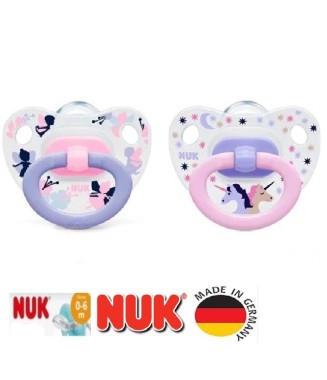 Nuk Happy Days Ortodontik Silikon Emzik  0-6 Ay İkili / pembe mor 