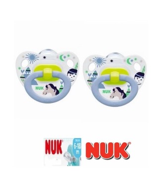 Nuk Happy Days Ortodontik Silikon Emzik  6-18  İkili / Yeşil