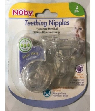 Nuby Dar Ağız Yumuşak Medikal Silikon Biberon Emziği Hızlı Akış