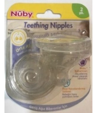 Nuby Geniş Ağız Yumuşak Medikal Silikon Biberon Emziği Orta Akış