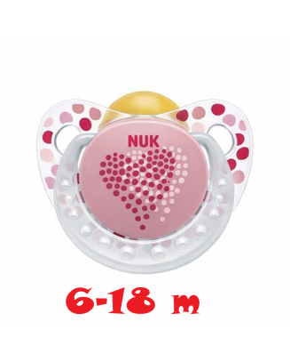 Nuk Trendline Adore Halkalı Ortodontik Kauçuk emzik 6-18 Ay  / pembe