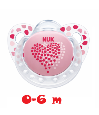 Nuk Trendline Adore Halkalı Ortodontik Silikon emzik 0-6 Ay  / pembe