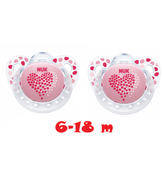 Nuk Trendline Adore Halkalı Ortodontik Silikon emzik 0-6 Ay İkili  / pembe