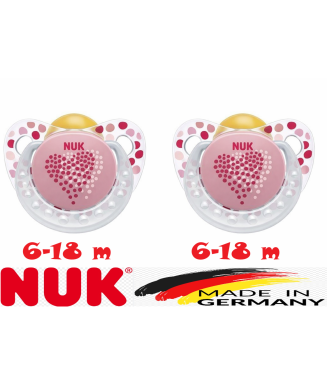 Nuk Trendline Adore Halkalı Ortodontik Kauçuk emzik 6-18 Ay İkili / pembe