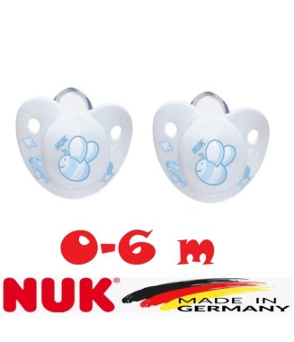 Nuk Ortodontik Silikon emzik  0-6 Ay -İkili / Mavi