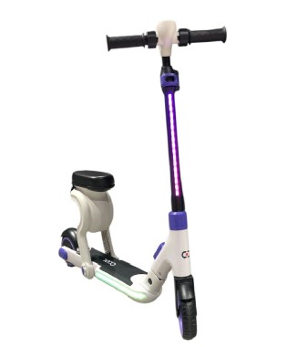 CooL Wheels S-CLICK Elektrikli Oturaklı Scooter / Beyaz-Mor