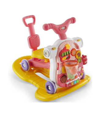 Baby2Go 5 in 1 Multifunction Walker Pembe - Eğitici Bebek Aktivite Masası ve İlk Adım Yürüteç
