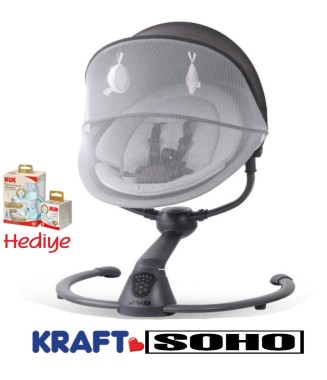 Kraft Soho Plus Elektrikli Ana Kucağı Salıncak /  Koyu Gri