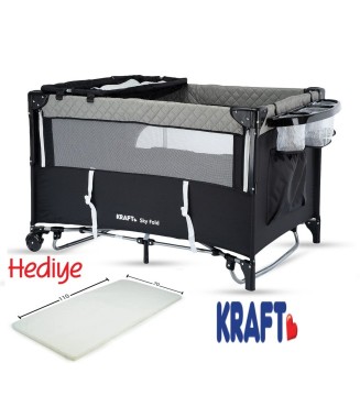 Kraft Sky Fold Anne Yanı Oyun Parkı 70 x 110 cm / Açık-Gri
