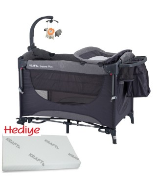 Kraft Denver Plus Anne Yanı Oyun Parkı 63x105 cm / Koyu Gri