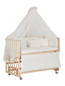 Baby Tech Extra 60x120 doğal Naturel Ahşap Anne Yanı Beşik