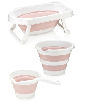 HOBBYLİFE KATLANIR KÜVET ÜÇLÜ SET PEMBE