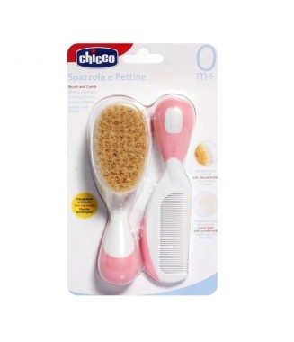 Chicco Bebek Yumuşak Fırça Tarak Seti 0 Ay+/Pembe
