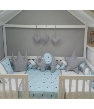 Bonibos Polly Montessori Uyku Seti  90x190 / Mavi