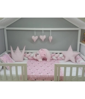 Bonibos Polly Montessori Uyku Seti  90x190 / Pembe