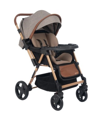 Bonibos Yukon Çift Yönlü Bebek Arabası Gold Kahve