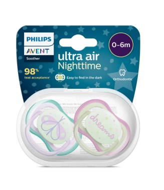 Philips Avent Ultra Air Gece Emzik 0-6 Ay 2Li Kız SCF376/19
