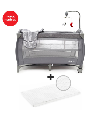 Sunny Baby Prego Vegas Oyun Parkı ve Yatağı 70x120 Cm 9162 Gri